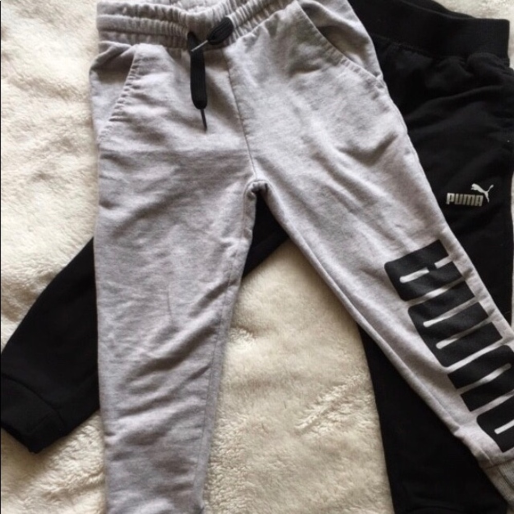 2 Puma sweat pants toddler 5 Black & Grey Used